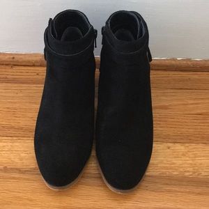 Black suede booties, Oleesia